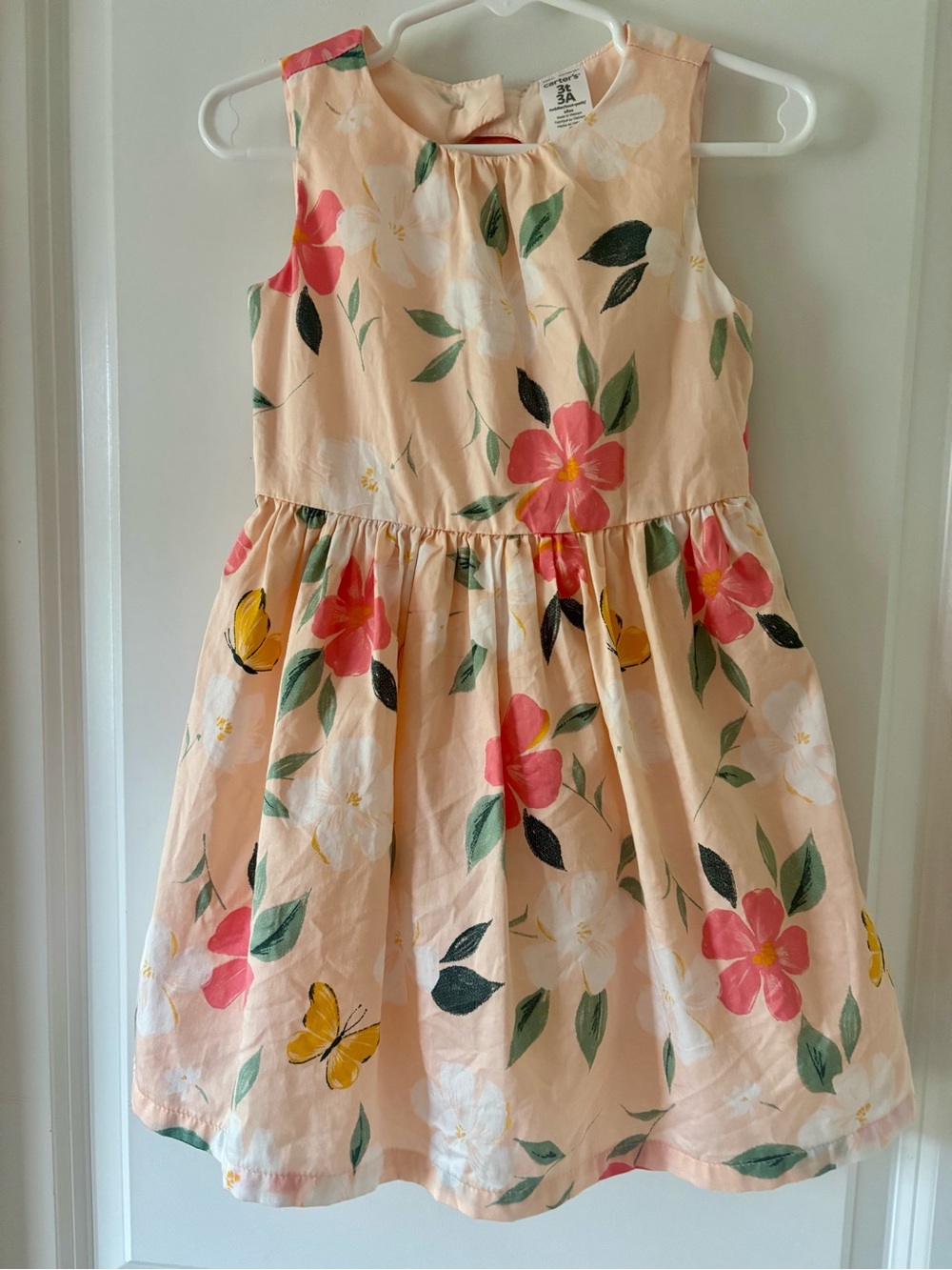 3T Peach Floral Butterfly Sundress